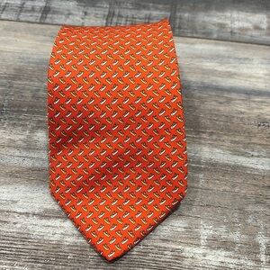 Salvatore Ferragamo Orange Necktie Tie